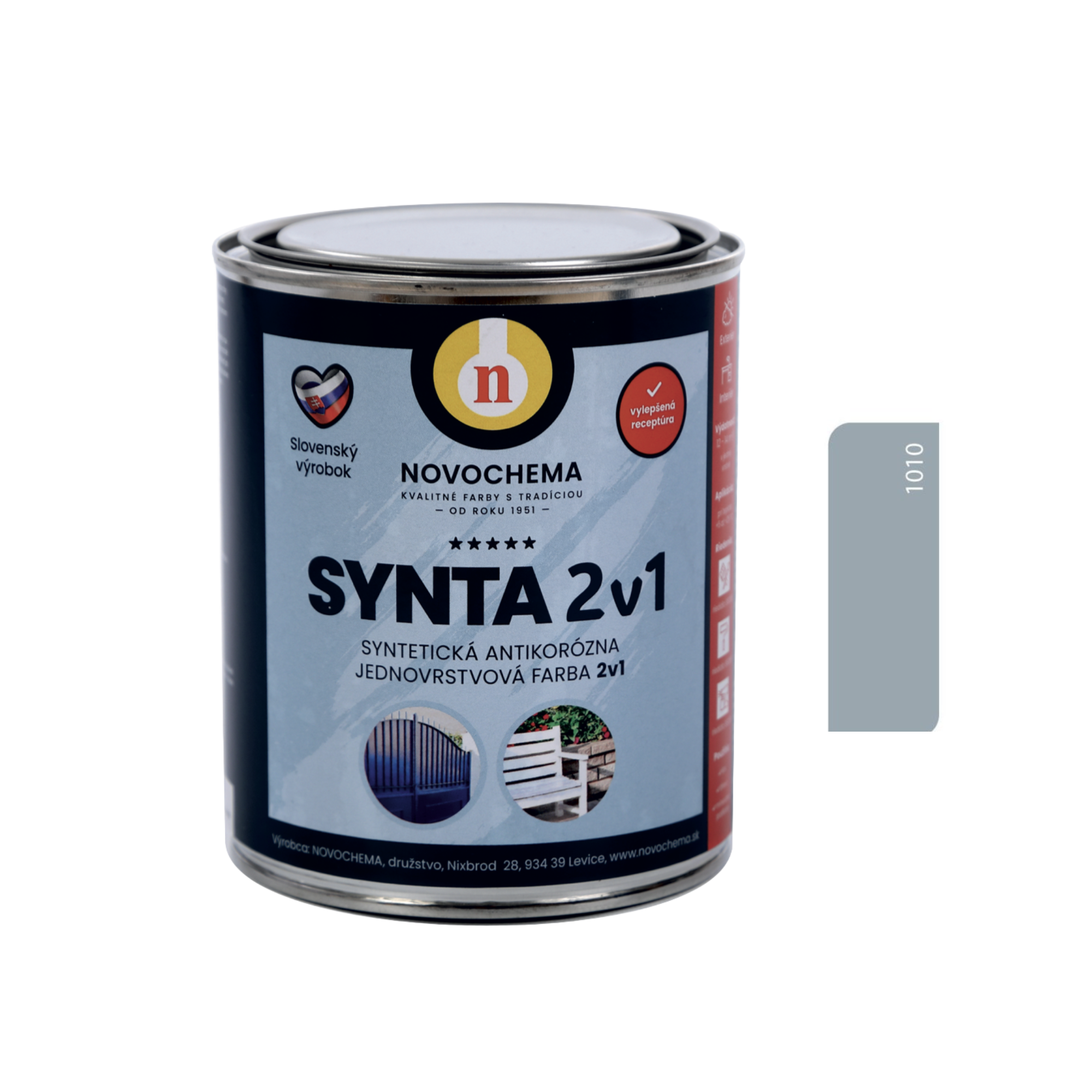 NOVOCHEMA SYNTA 2v1 syntetická antikorozní jednovrstvá barva 2v1 - 1000 - Bílá
