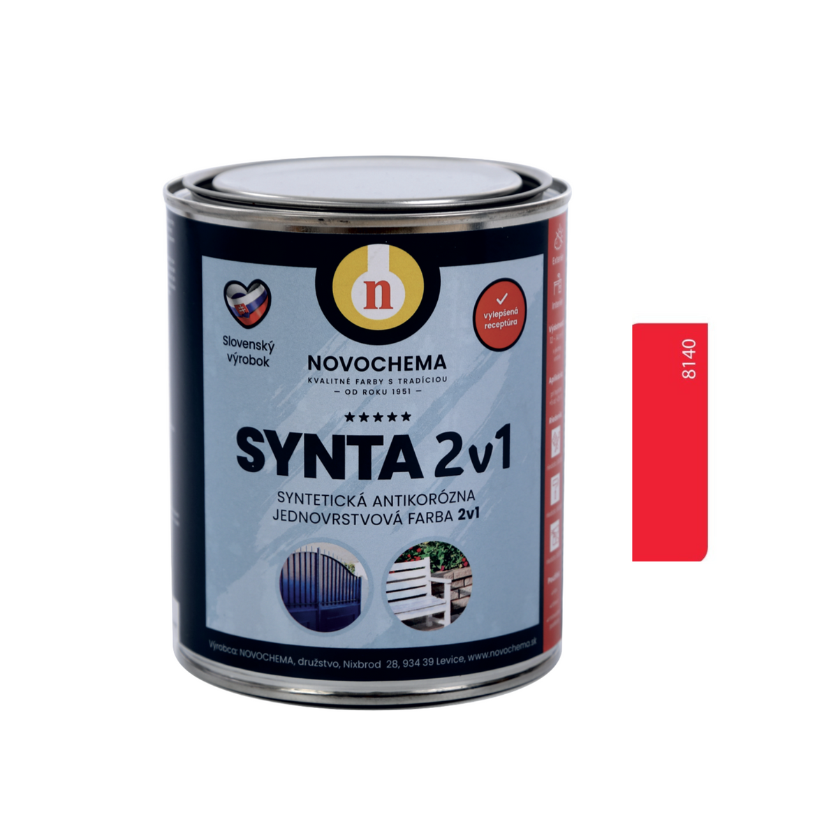 NOVOCHEMA SYNTA 2v1 syntetická antikorozní jednovrstvá barva 2v1 - 6200 - Žlutá plynárenská
