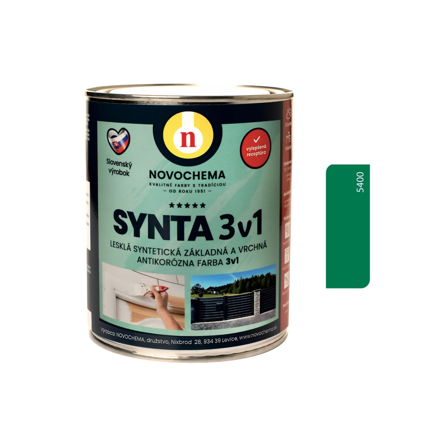 NOVOCHEMA SYNTA 3v1 syntetická základní a vrchní antikorozní barva 3v1 - 2430 - Čokoládová
