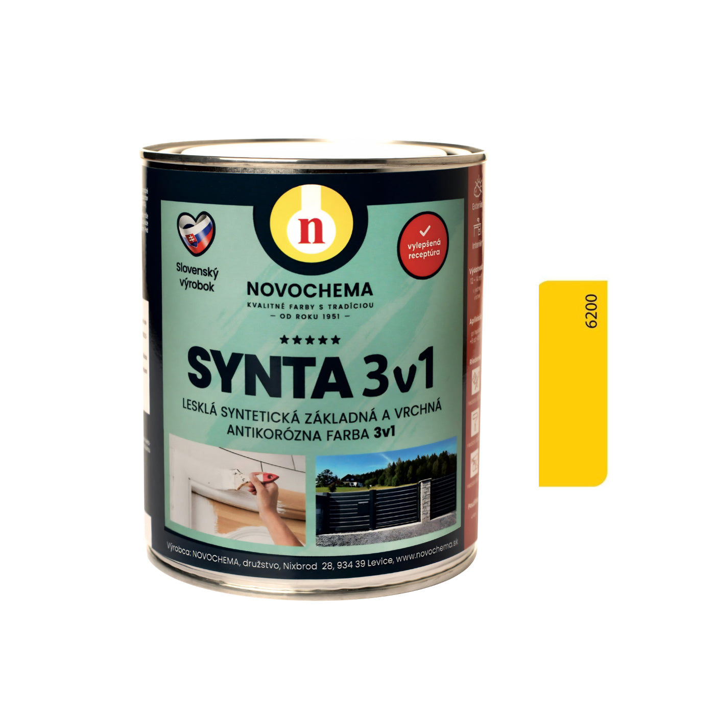 NOVOCHEMA SYNTA 3v1 syntetická základní a vrchní antikorozní barva 3v1 - 5400 - Tmavě zelená