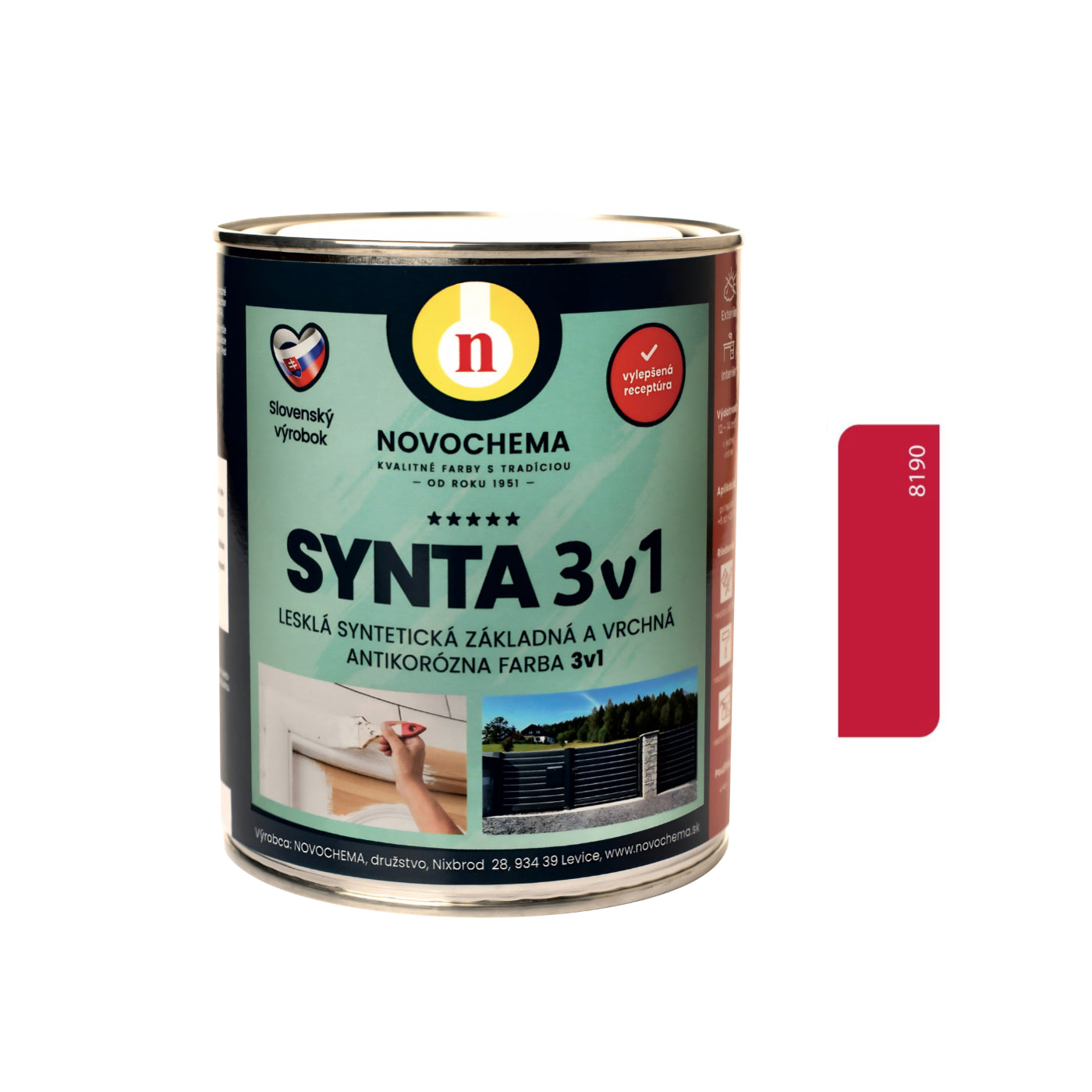 NOVOCHEMA SYNTA 3v1 syntetická základní a vrchní antikorozní barva 3v1 - 6200 - Žlutá