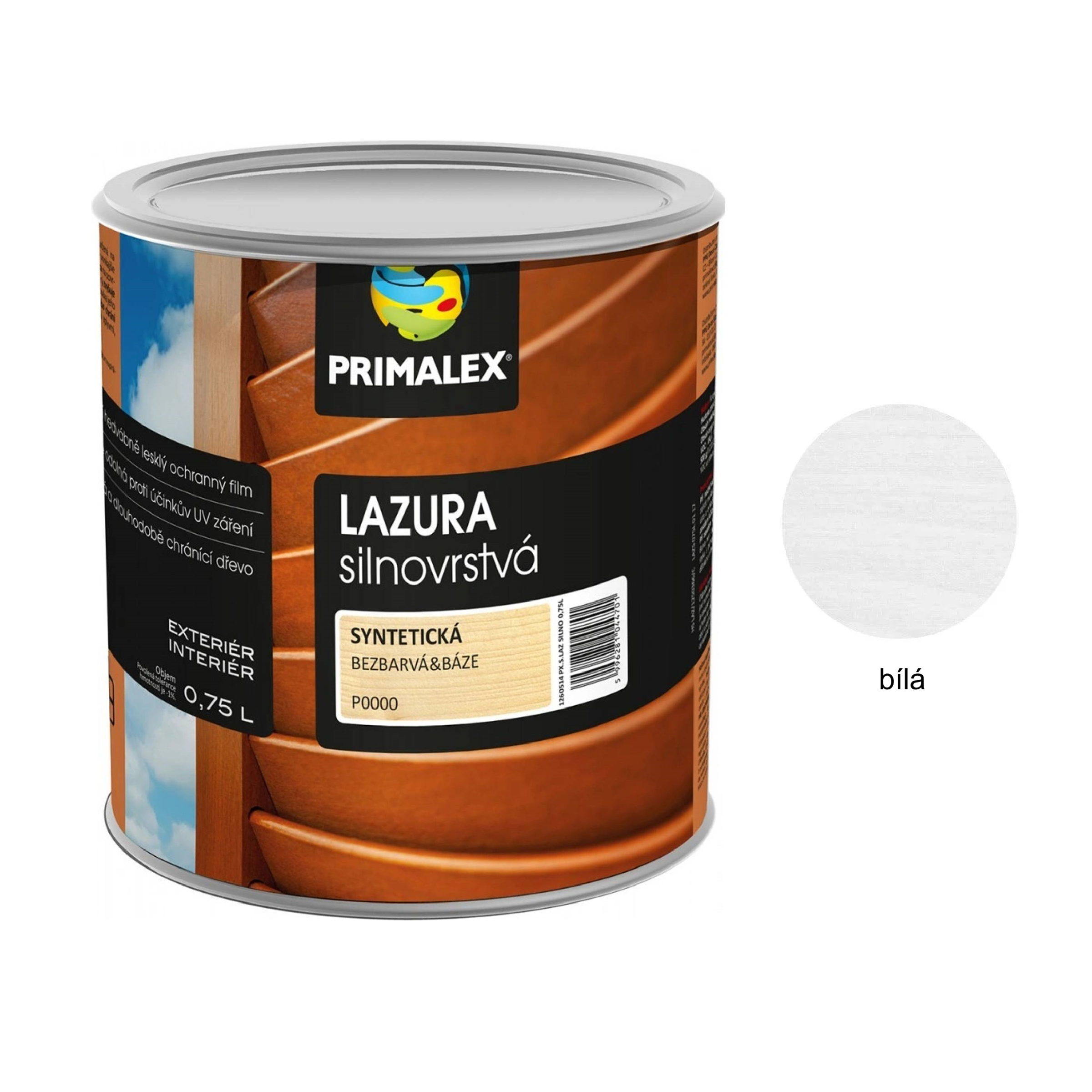 PRIMALEX LAZURA silnovrstvá lazura na dřevo_bílá