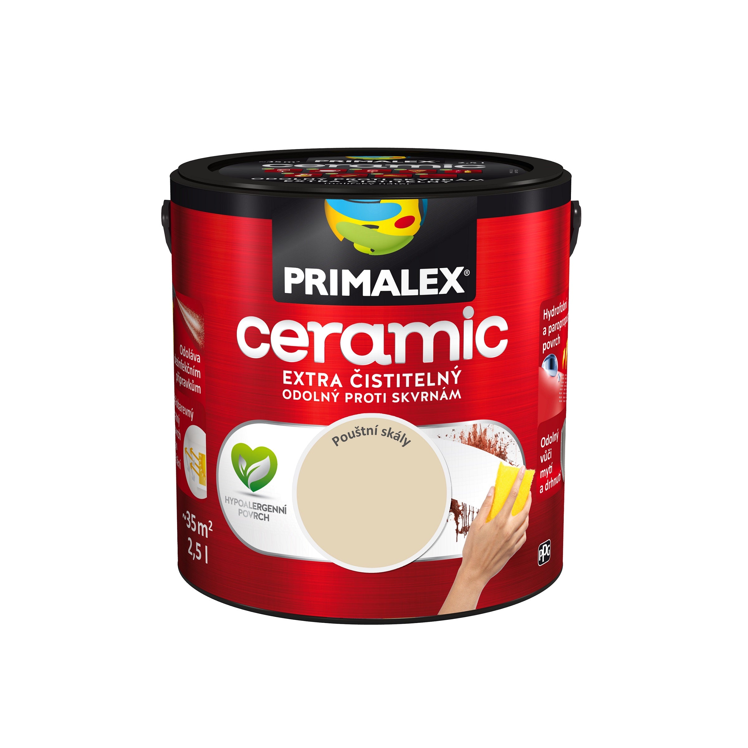 PRIMALEX ceramic omyvatelná interiérová barva na zeď měsíční kámen 2,5 l