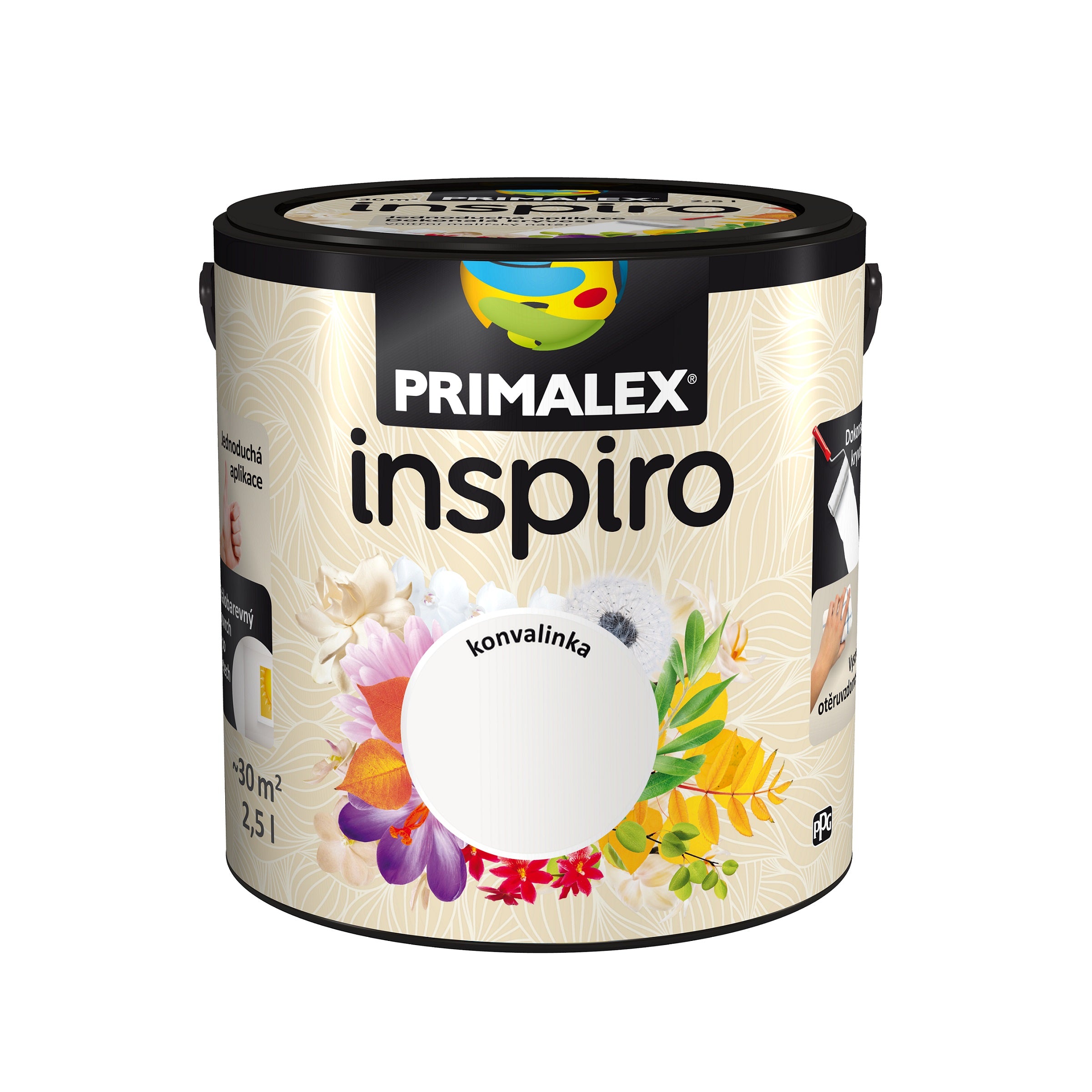 PRIMALEX inspiro barevný malířský nátěr do interiéru konvalinka 2,5 l