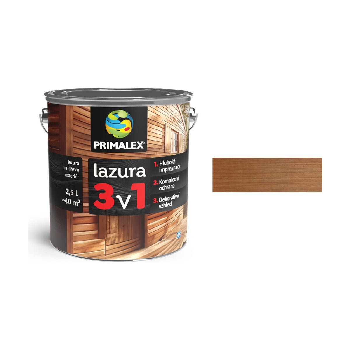 PRIMALEX lazura 3v1 palisandr 0,75 l, tenkovrstvá lazura na dřevo