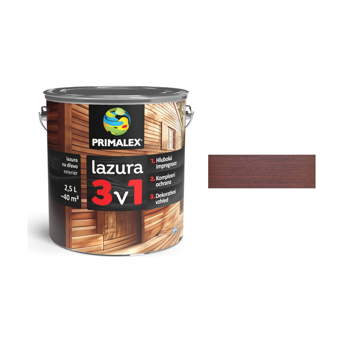 PRIMALEX lazura 3v1 dub světlý 2,5 l, tenkovrstvá lazura na dřevo