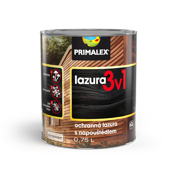 PRIMALEX LAZURA & napouštědlo 3v1 na dřevo barevná
