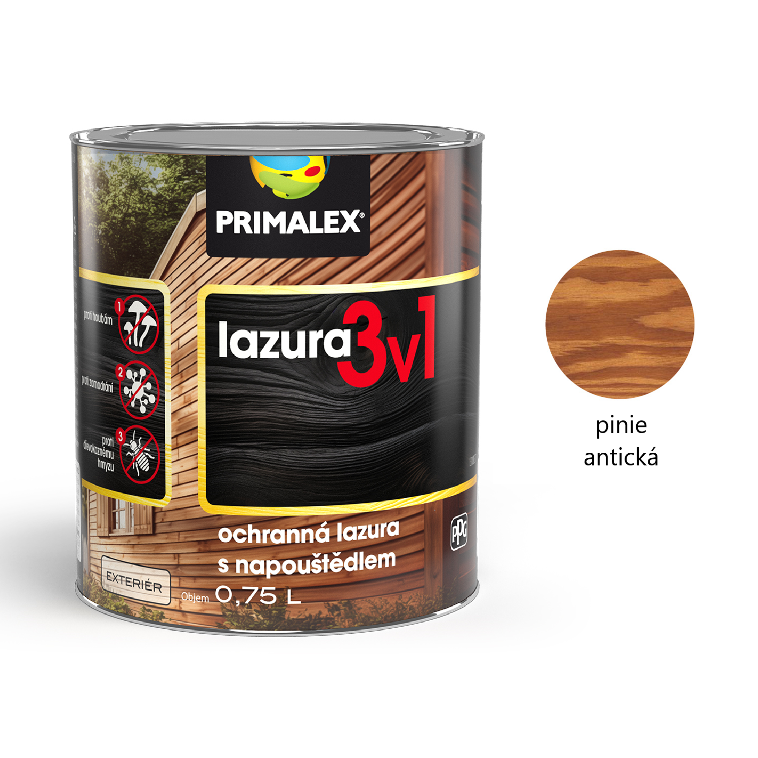 PRIMALEX LAZURA & napouštědlo 3v1 na dřevo barevná - ořech královský