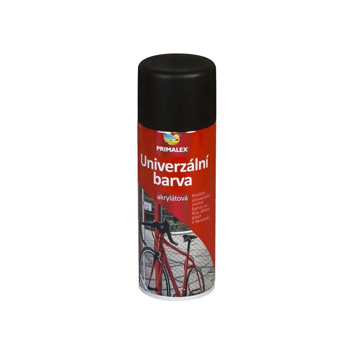 PRIMALEX Univerzální akrylátová barva ve spreji 400ml RAL9005L Lesk Cierna