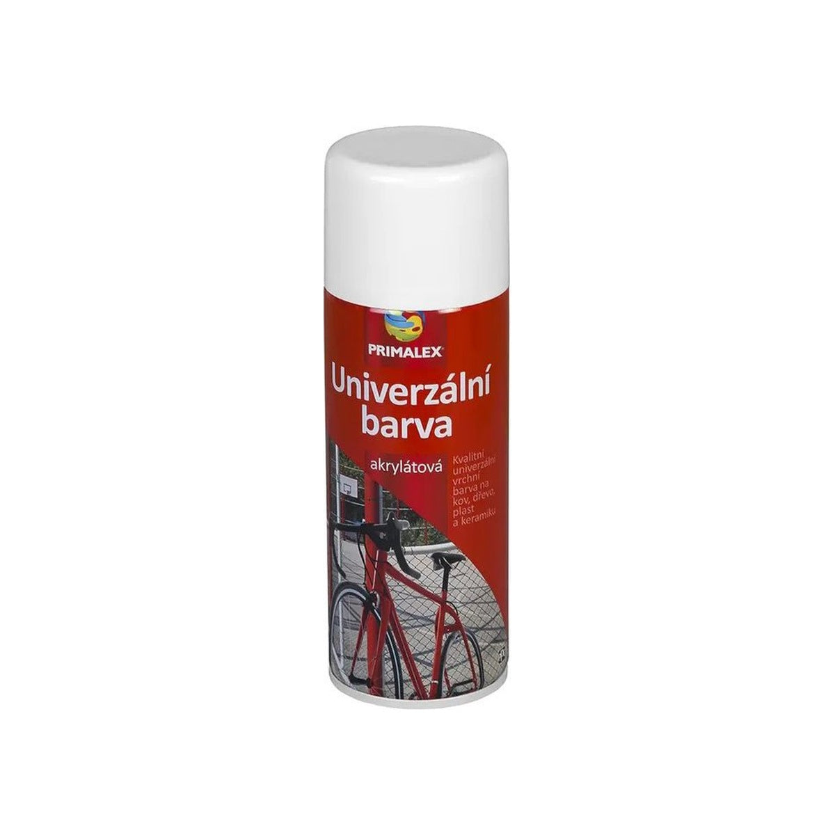 PRIMALEX Univerzální akrylátová barva ve spreji 400ml RAL9010L Lesk Cista biela