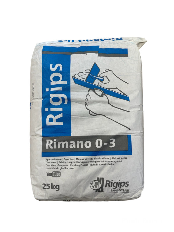 Rigips Rimano 0-3 mm velmi jemná sádrová stěrka 25 kg