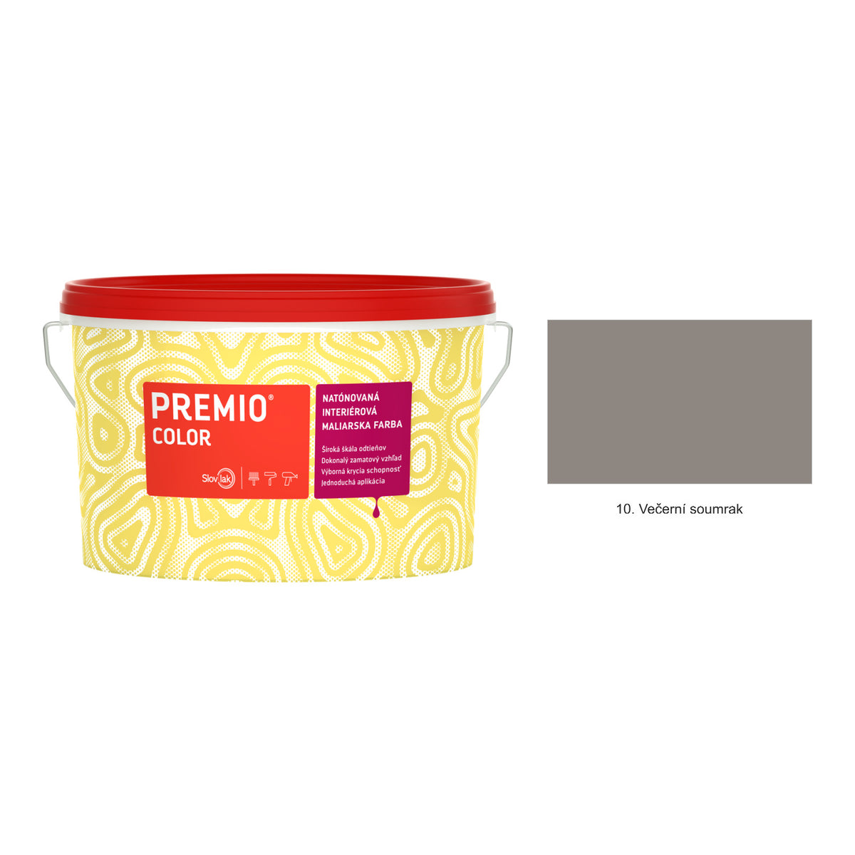 Slovlak PREMIO COLOR natónovaná interiérová malířská barva na zeď - 9. Karibský grep