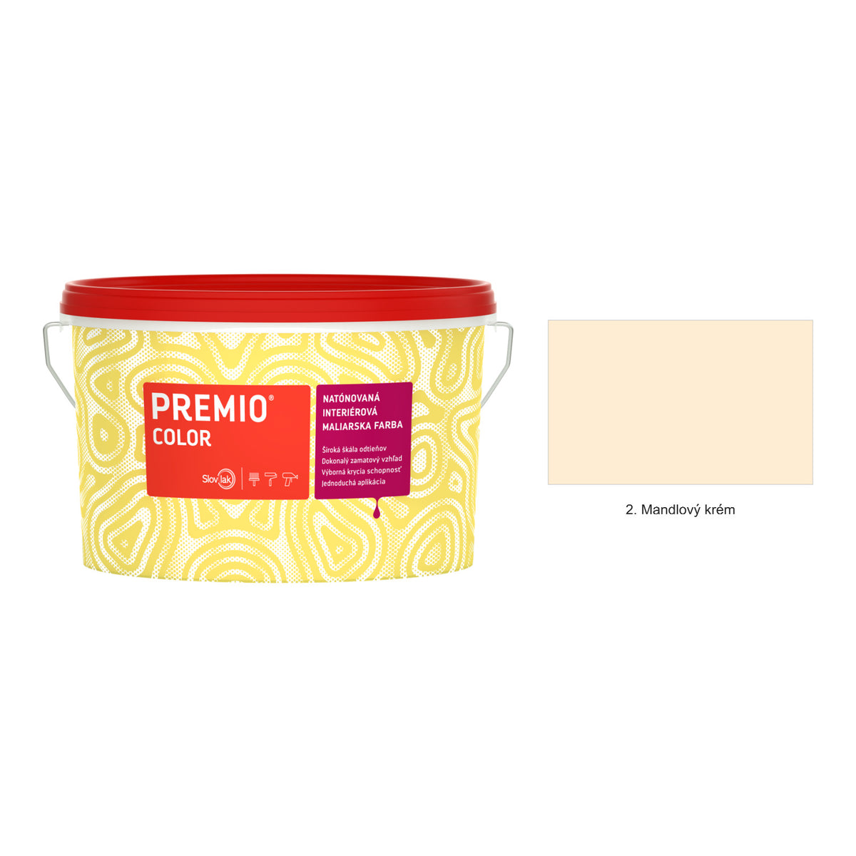 Slovlak PREMIO COLOR natónovaná interiérová malířská barva na zeď - 1. Vanilková pěna