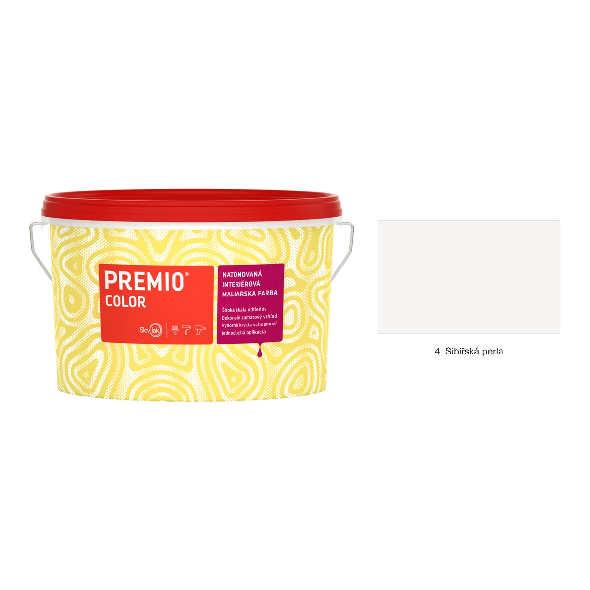 Slovlak PREMIO COLOR natónovaná interiérová malířská barva na zeď - 4. Sibiřská perla