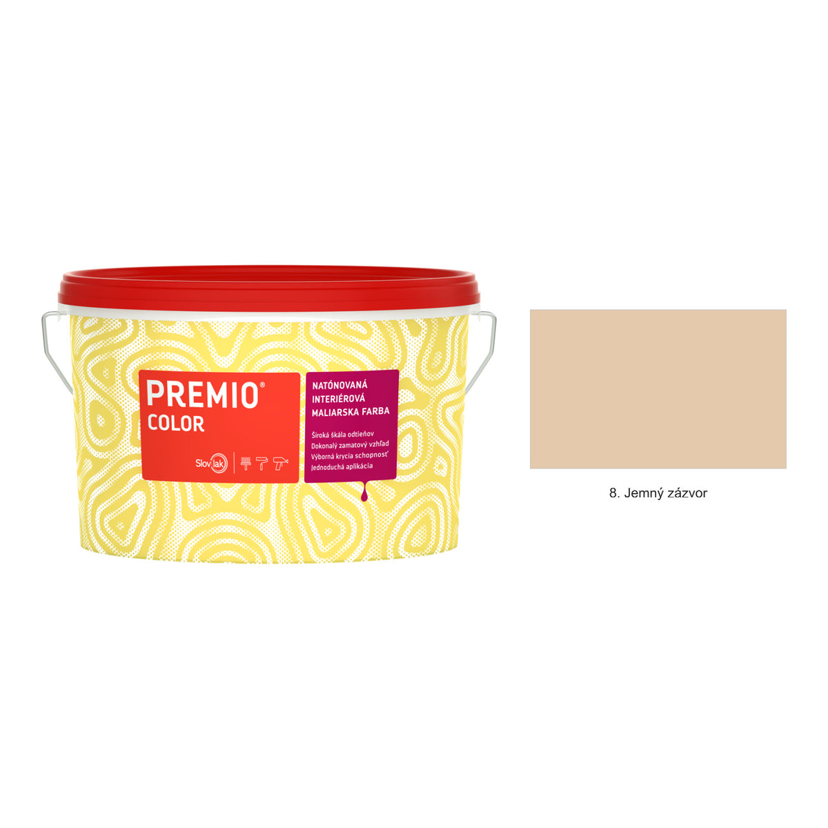 Slovlak PREMIO COLOR natónovaná interiérová malířská barva na zeď - 7. Ocelová šedá