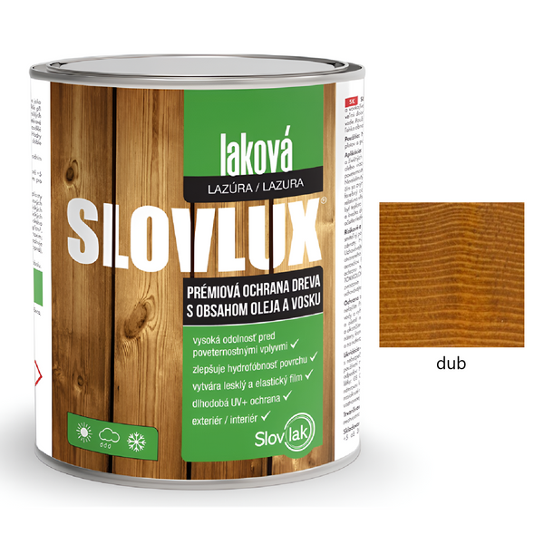 Slovlak SLOVLUX laková lazura na dřevo - dub