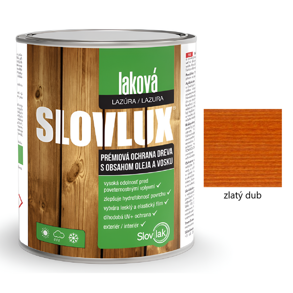 Slovlak SLOVLUX laková lazura na dřevo - zlatý dub