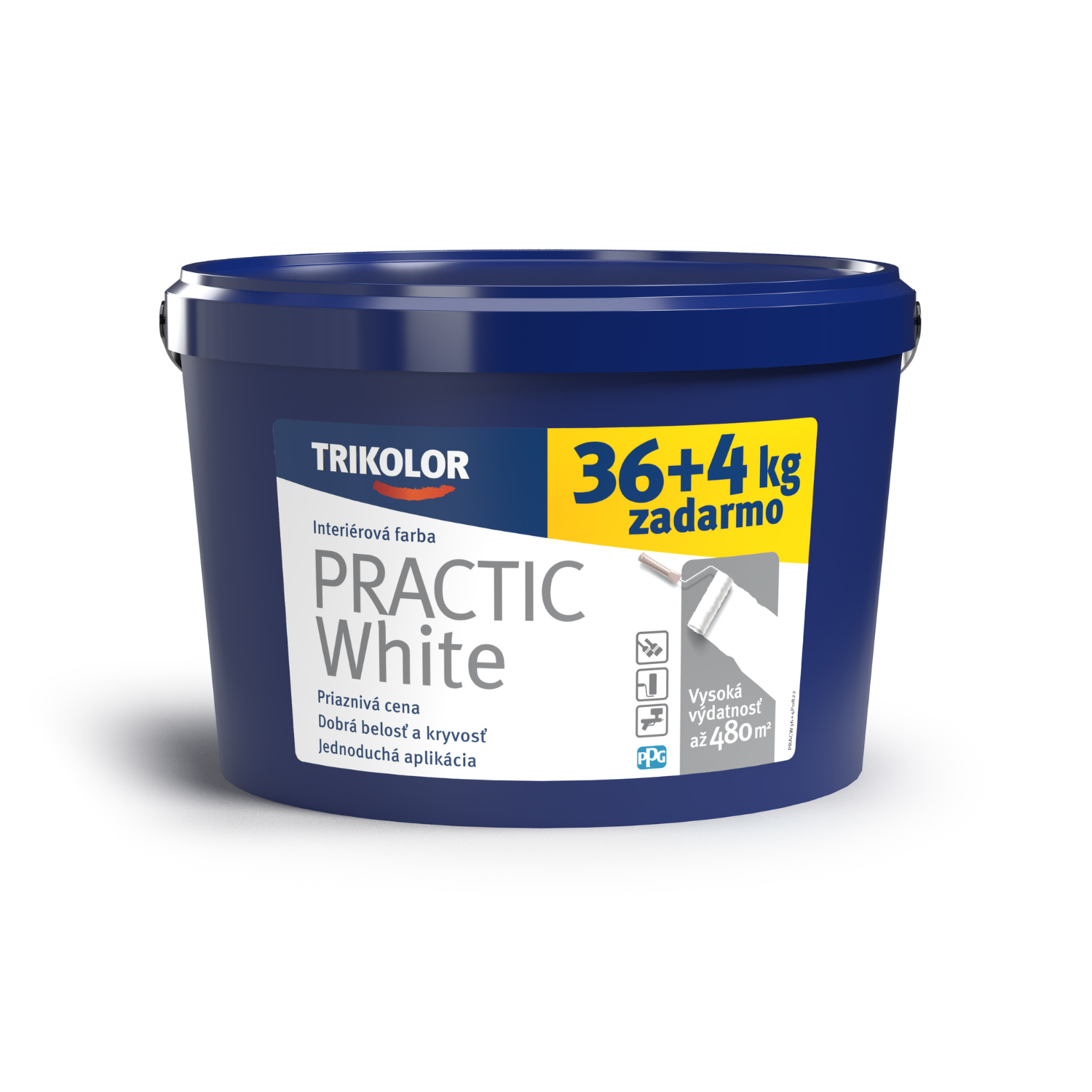 TRIKOLOR PRACTIC White bílá matná malířská barva 18 + 2 kg