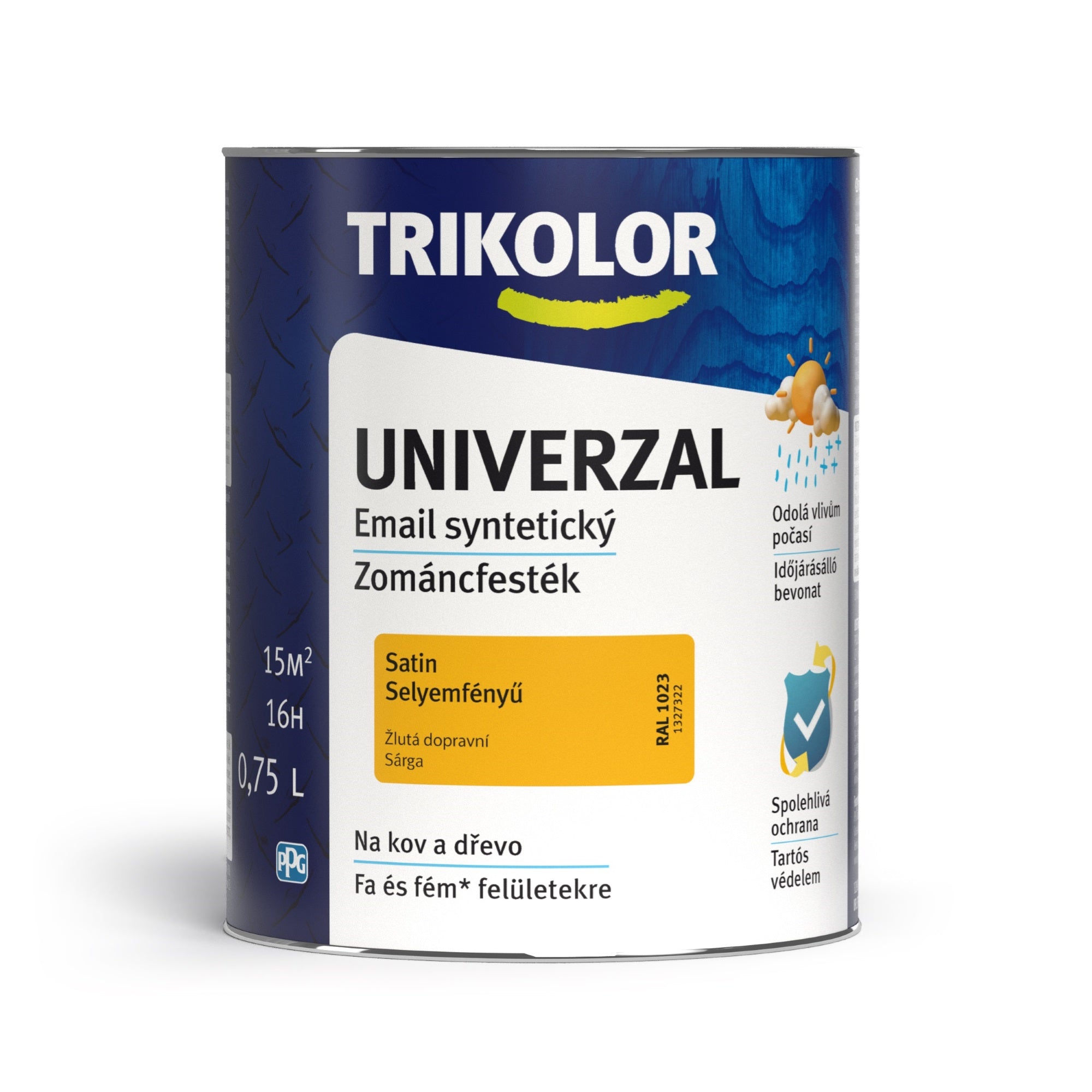 TRIKOLOR UNIVERZAL Email syntetická univerzální barva na kov a dřevo 0,75 l