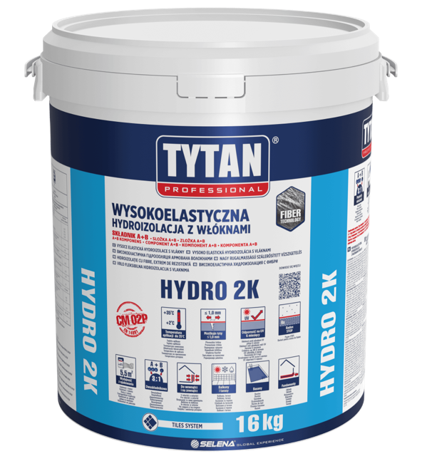TYTAN HYDRO 2K vysoce elastická hydroizolace s vlákny