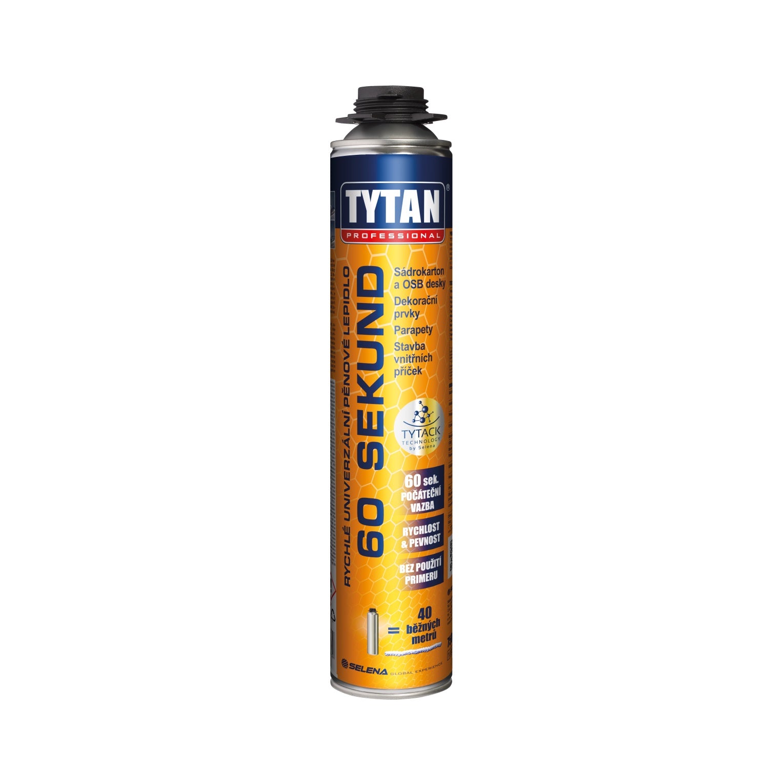 TYTAN 60 SEKUND montážní PUR pěnové lepidlo pistolové 750 ml