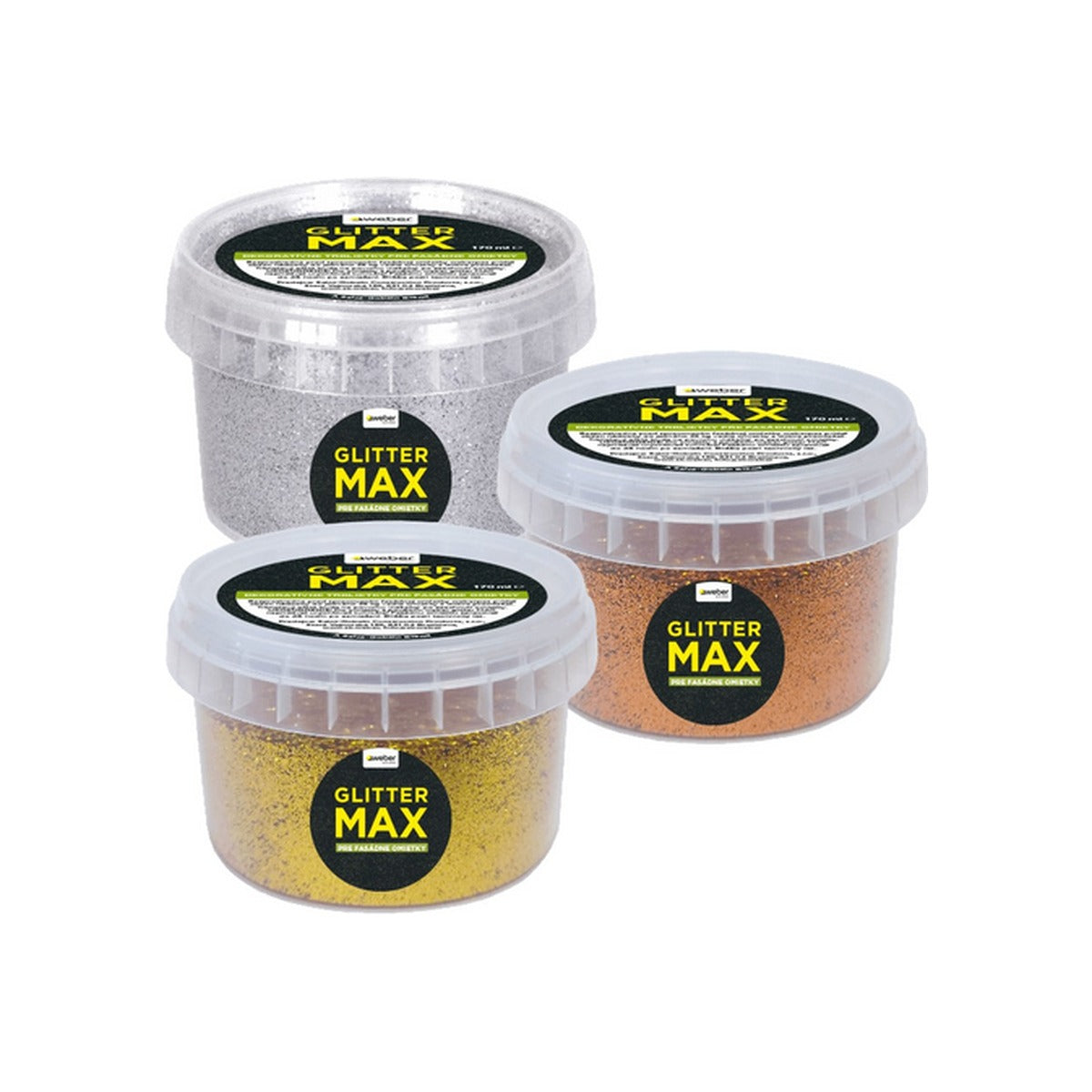 Weber glitter MAX 170 ml - dekorativní třpytky do fasádní omítky silver, gold, bronze
