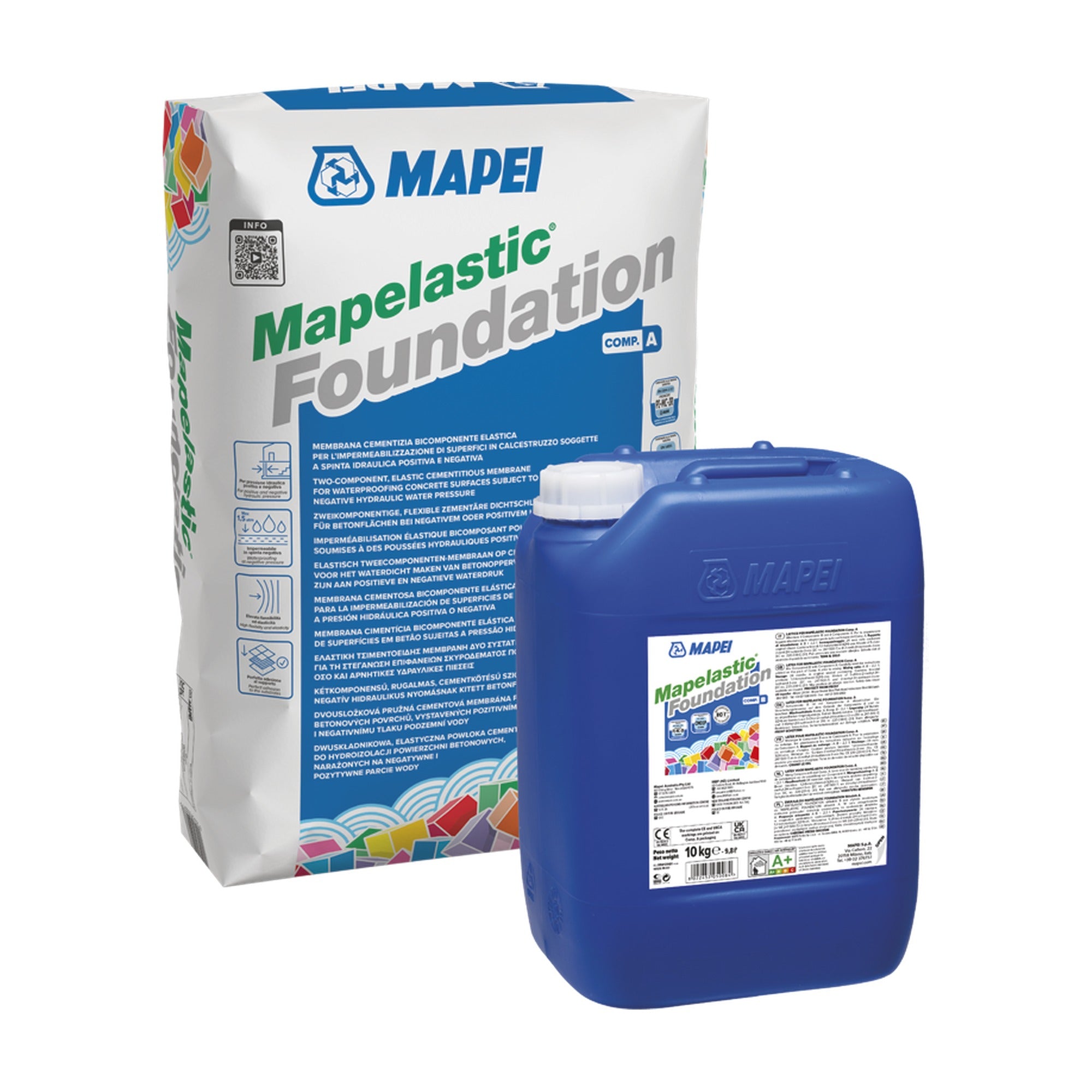 MAPEI Mapelastic Foundation dvousložková elastická hydroizolační malta pro základy a spodní stavbu 32 kg