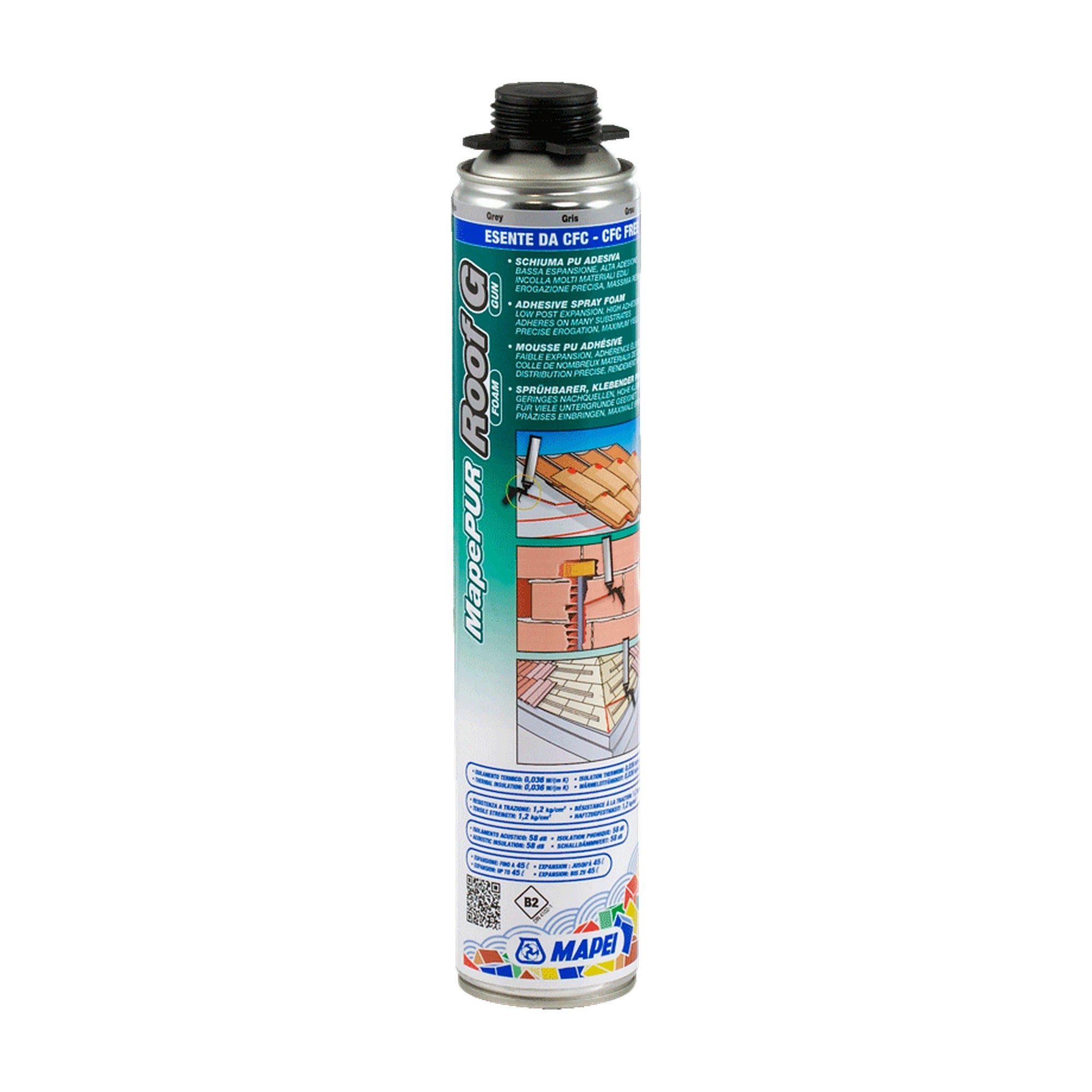 MAPEI Mapepur Roof Foam G pistolová PU pěna na lepení střešních krytin 750 ml