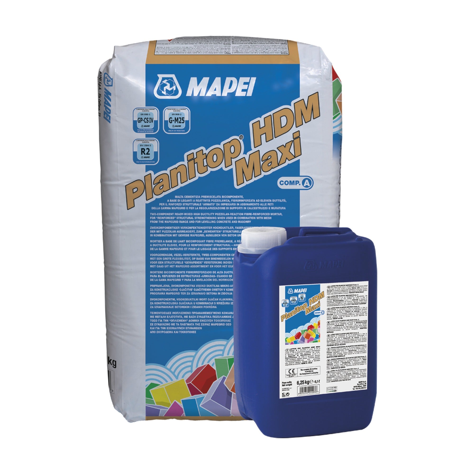 MAPEI Planitop HDM Maxi dvousložková vlákny vyztužená cementová malta 31.25 kg (složka A 25 kg + složka B 6.25 kg)