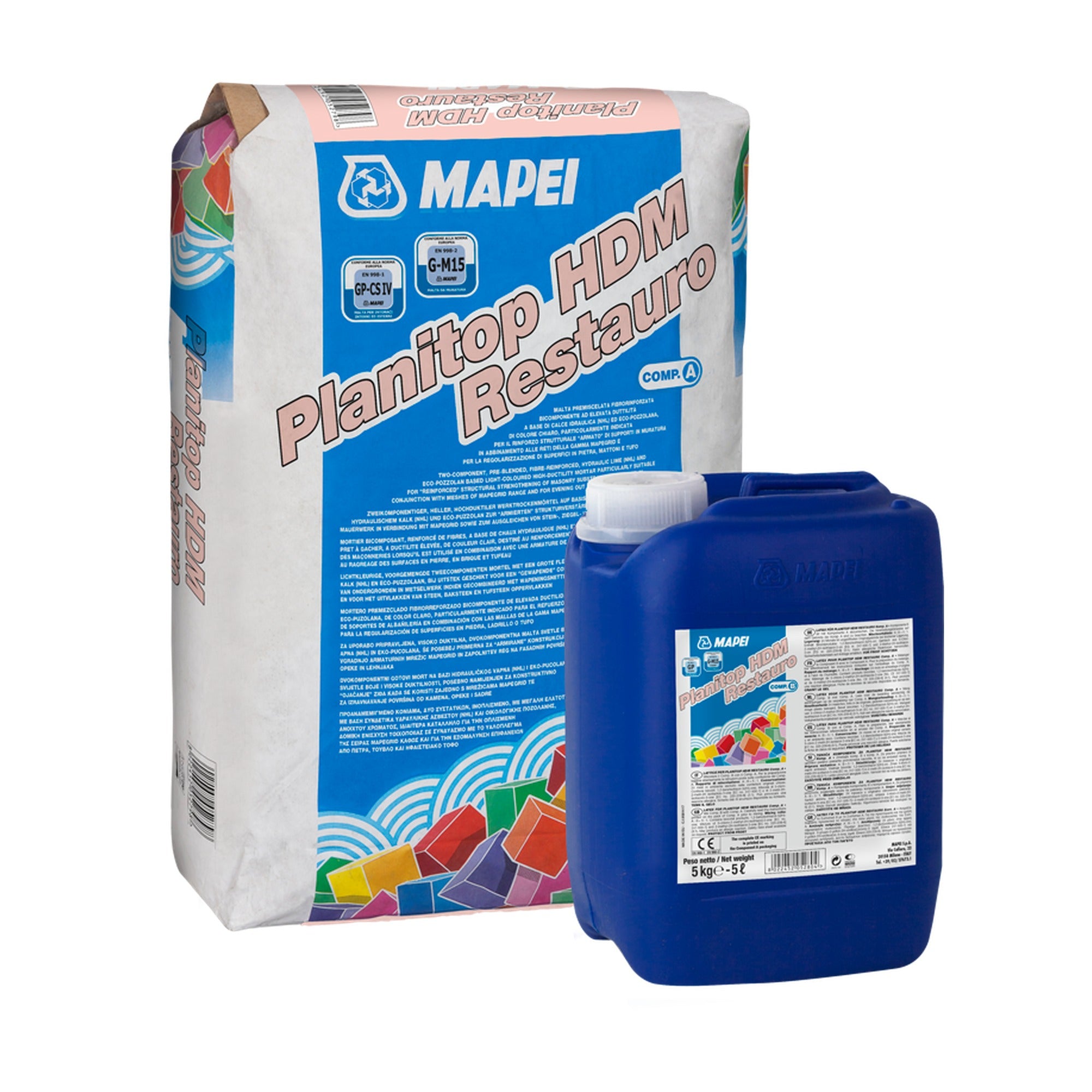 MAPEI Planitop HDM Restauro dvousložková vápnová malta pro sanaci historického zdiva 29.75 kg (složka A 25 kg + složka B 4.75 kg)