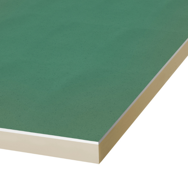 PIR desky s integrovaným sádrokartonem odolným proti vlhkosti H2 - Zelená 2600x1200 mm